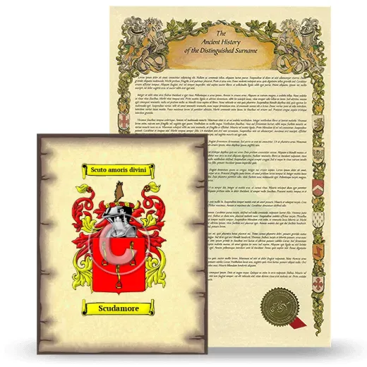 Scudamore Coat of Arms and Surname History Package