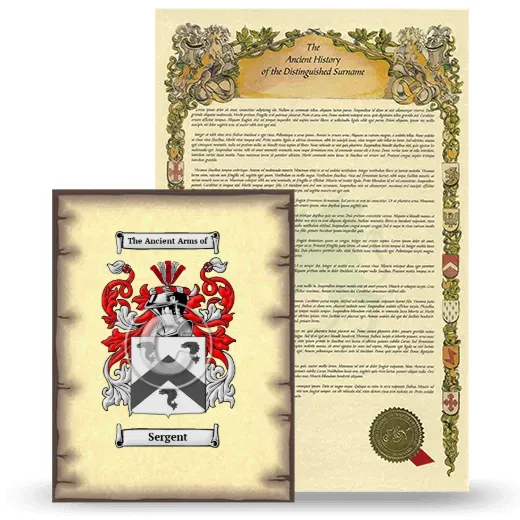 Sergent Coat of Arms and Surname History Package