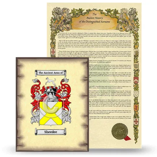 Sheedee Coat of Arms and Surname History Package
