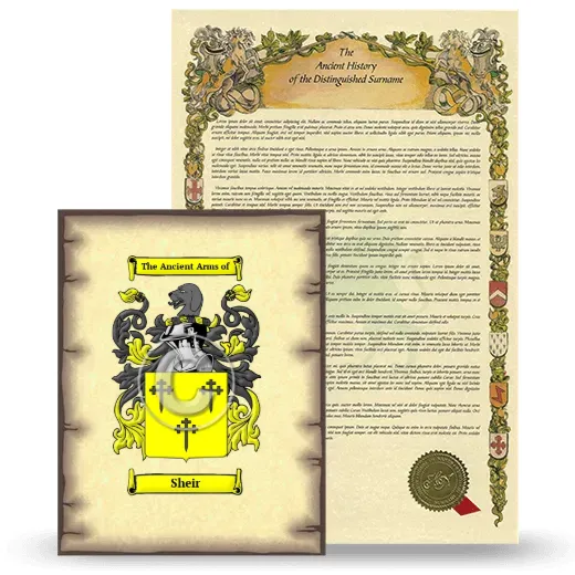 Sheir Coat of Arms and Surname History Package