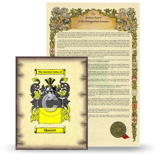 Skerrett Coat of Arms and Surname History Package