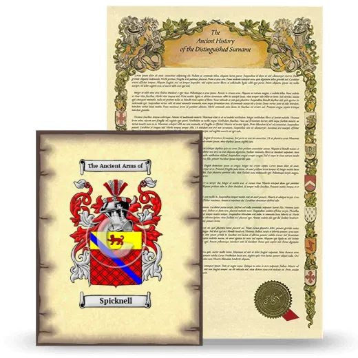 Spicknell Coat of Arms and Surname History Package