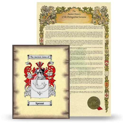 Sprunt Coat of Arms and Surname History Package