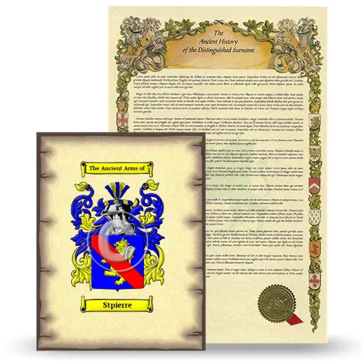 Stpierre Coat of Arms and Surname History Package