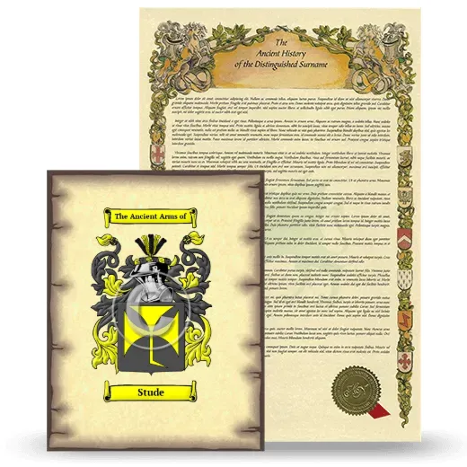 Stude Coat of Arms and Surname History Package