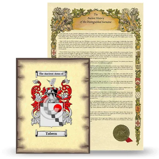 Tabern Coat of Arms and Surname History Package