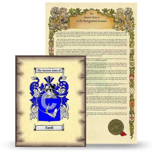 Tardi Coat of Arms and Surname History Package