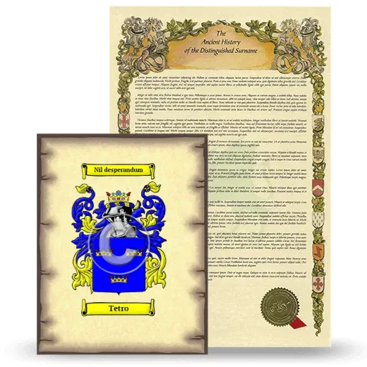 Tetro Coat of Arms and Surname History Package
