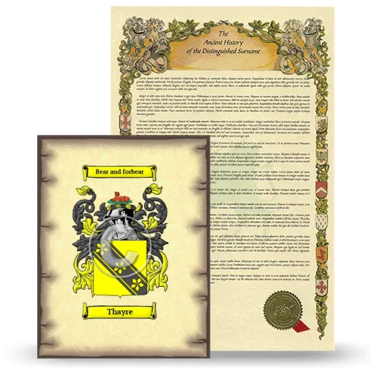 Thayre Coat of Arms and Surname History Package