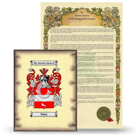 Tiery Coat of Arms and Surname History Package