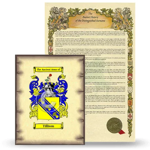 Tillison Coat of Arms and Surname History Package
