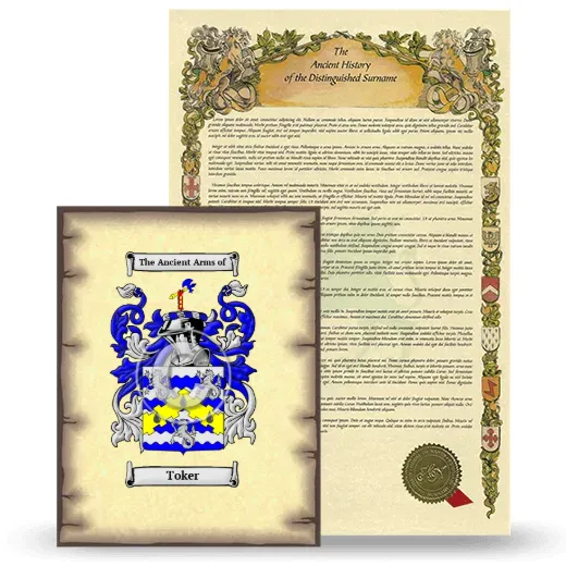 Toker Coat of Arms and Surname History Package