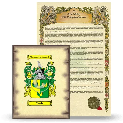 Tople Coat of Arms and Surname History Package