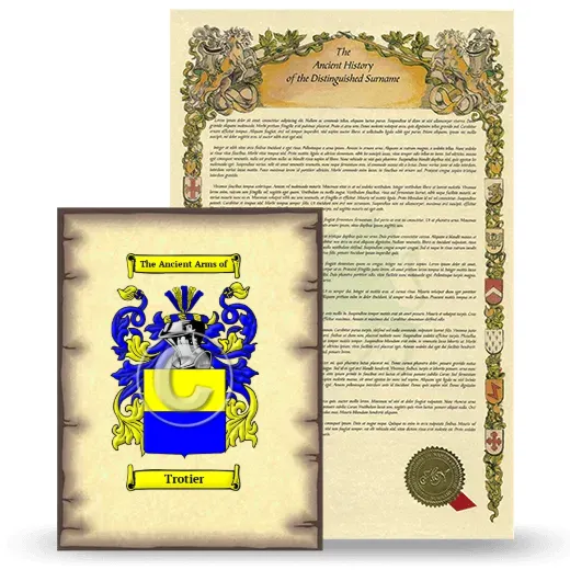Trotier Coat of Arms and Surname History Package