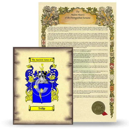 Tulip Coat of Arms and Surname History Package
