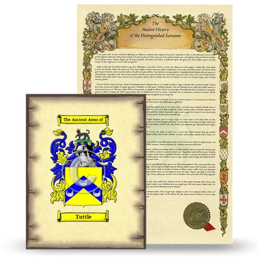 Tuttle Coat of Arms and Surname History Package