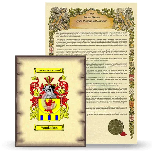 Vandenbos Coat of Arms and Surname History Package