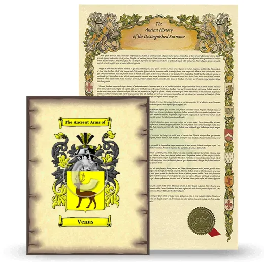 Venus Coat of Arms and Surname History Package