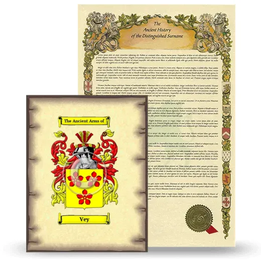 Vey Coat of Arms and Surname History Package