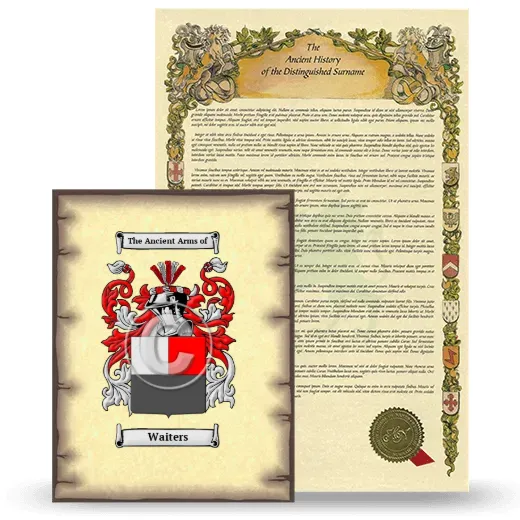 Waiters Coat of Arms and Surname History Package