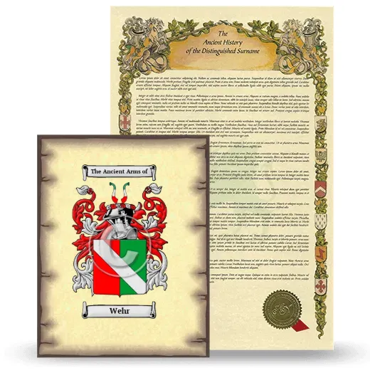 Wehr Coat of Arms and Surname History Package