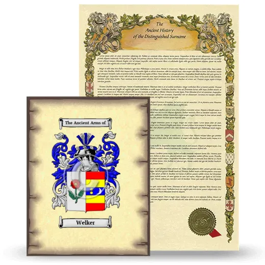 Welker Coat of Arms and Surname History Package