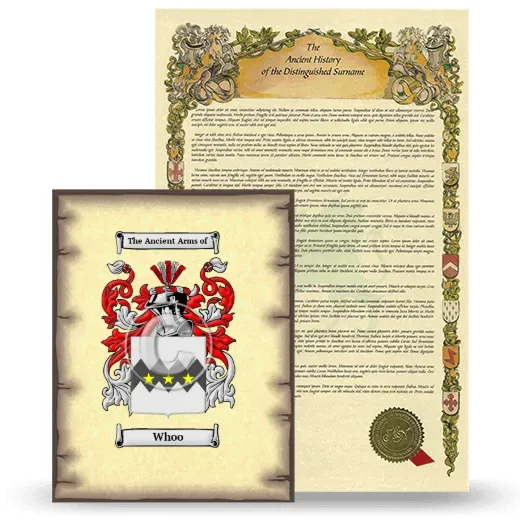 Whoo Coat of Arms and Surname History Package