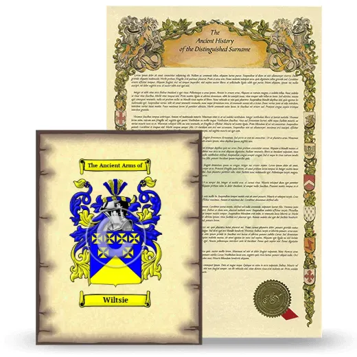 Wiltsie Coat of Arms and Surname History Package