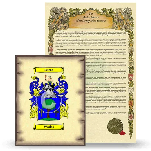 Wodes Coat of Arms and Surname History Package