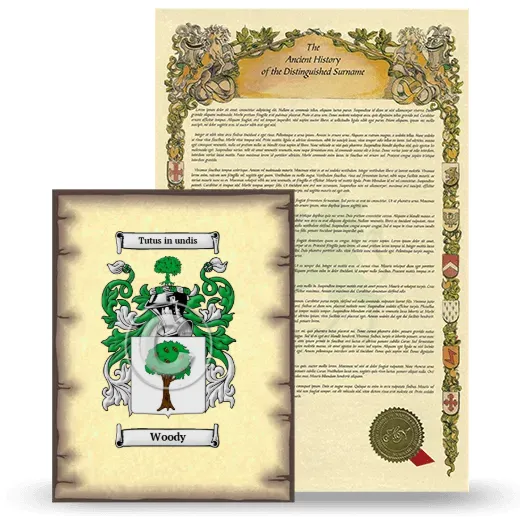 Woody Coat of Arms and Surname History Package