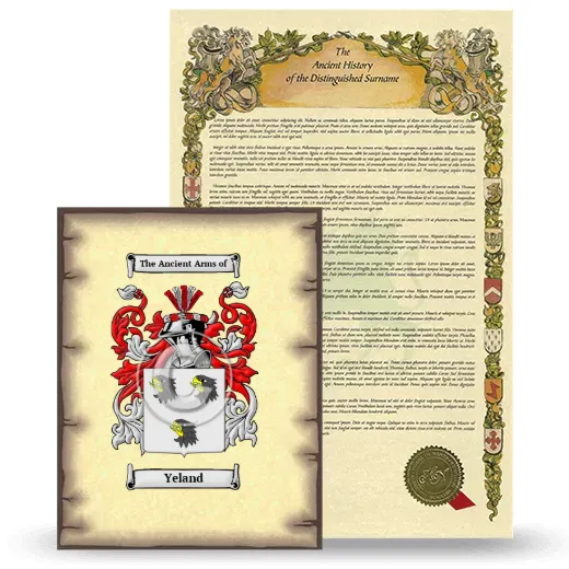 Yeland Coat of Arms and Surname History Package