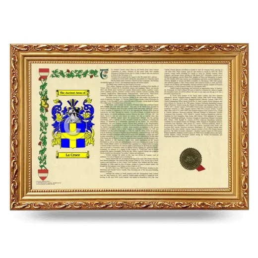La Cruce Armorial Landscape Framed - Gold