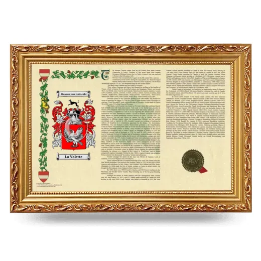 La Valette Armorial Landscape Framed - Gold