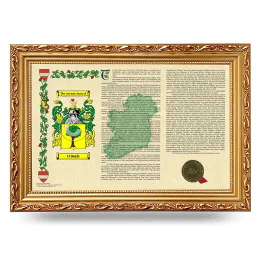 O'Boyle Armorial Landscape Framed - Gold