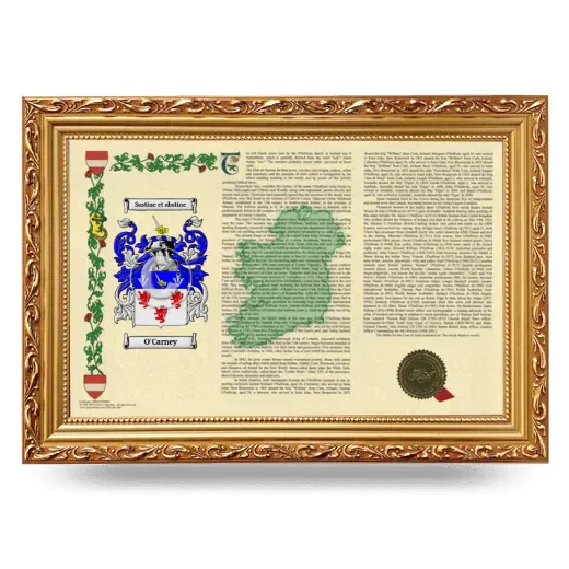 O'Carney Armorial Landscape Framed - Gold