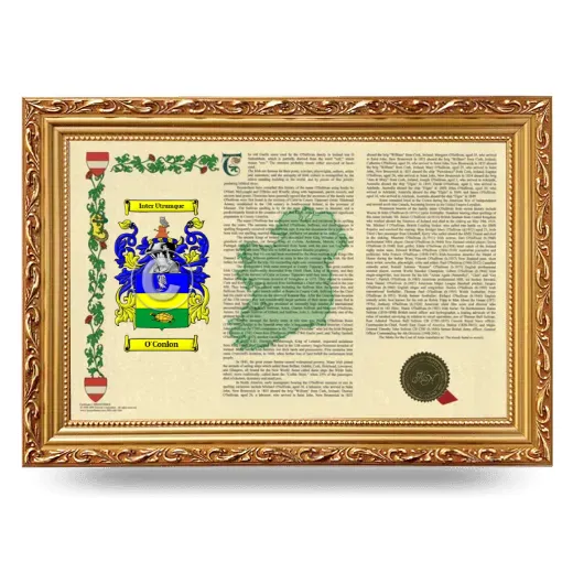 O'Conlon Armorial Landscape Framed - Gold