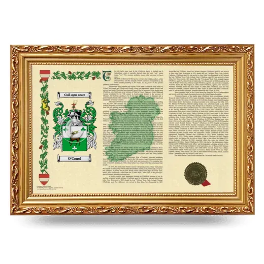 O'Conol Armorial Landscape Framed - Gold