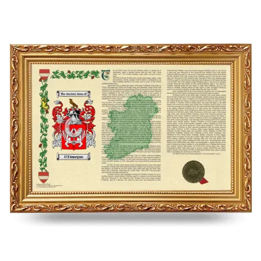 O'Finnegan Armorial Landscape Framed - Gold