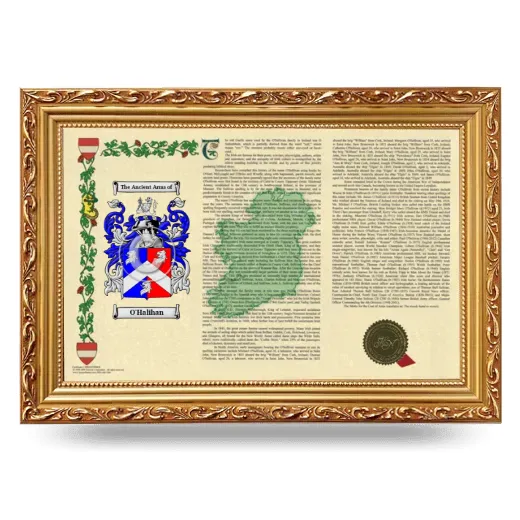 O'Halihan Armorial Landscape Framed - Gold