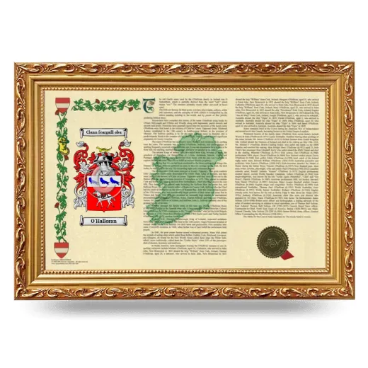 O'Halloran Armorial Landscape Framed - Gold