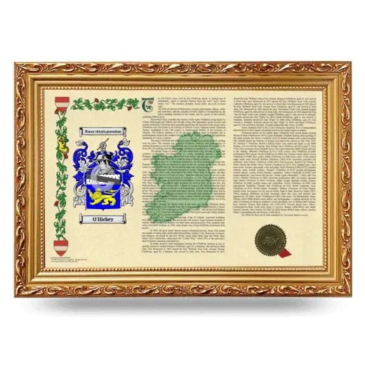 O'Hickey Armorial Landscape Framed - Gold