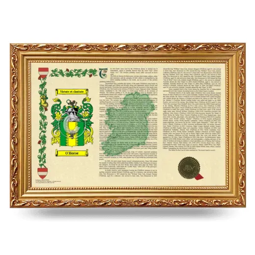 O'Horoe Armorial Landscape Framed - Gold