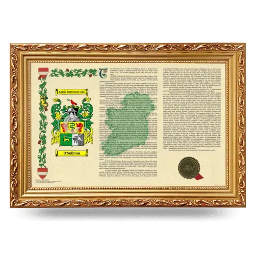 O'Sullivan Armorial Landscape Framed - Gold