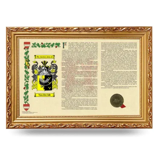 Van Der bilt Armorial Landscape Framed - Gold