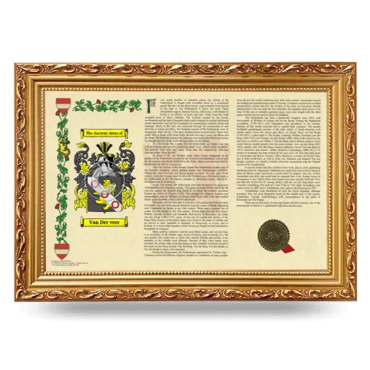 Van Der veer Armorial Landscape Framed - Gold