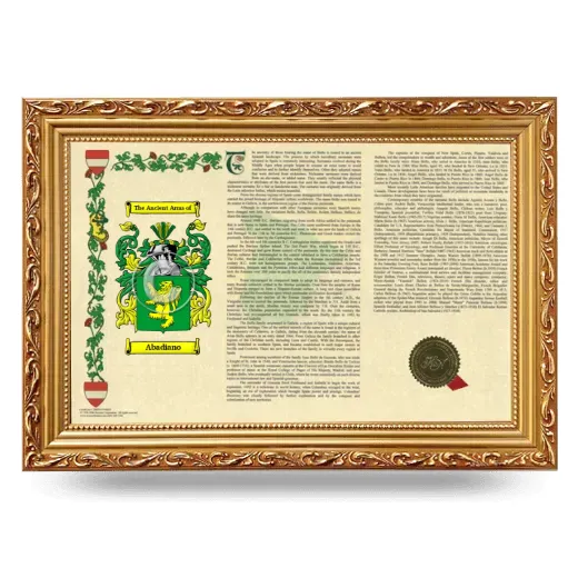 Abadiano Armorial Landscape Framed - Gold