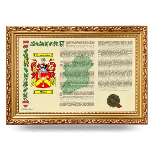 Abbate Armorial Landscape Framed - Gold