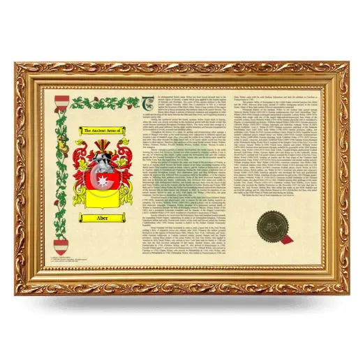Aber Armorial Landscape Framed - Gold