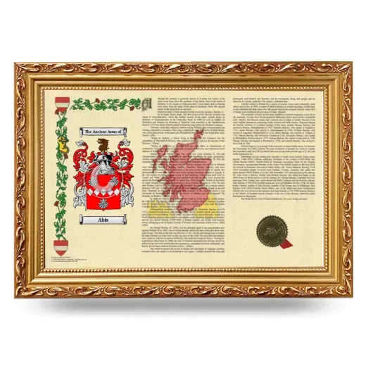 Abis Armorial Landscape Framed - Gold