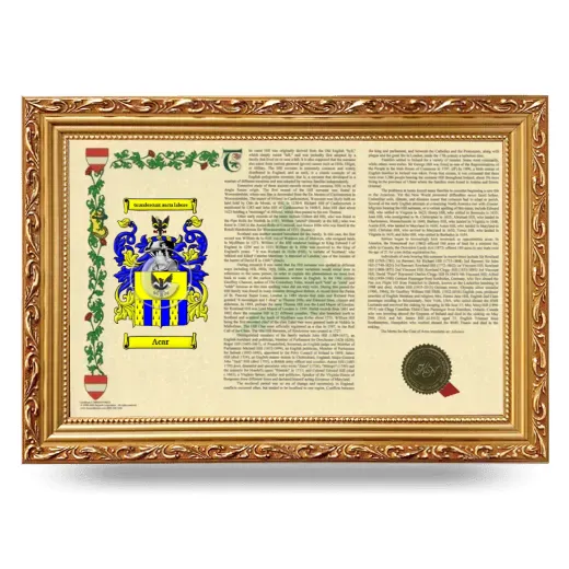 Acar Armorial Landscape Framed - Gold